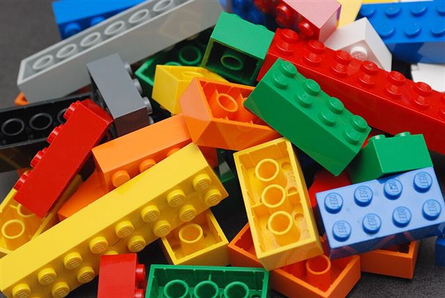 A pile of colourful LEGO bricks